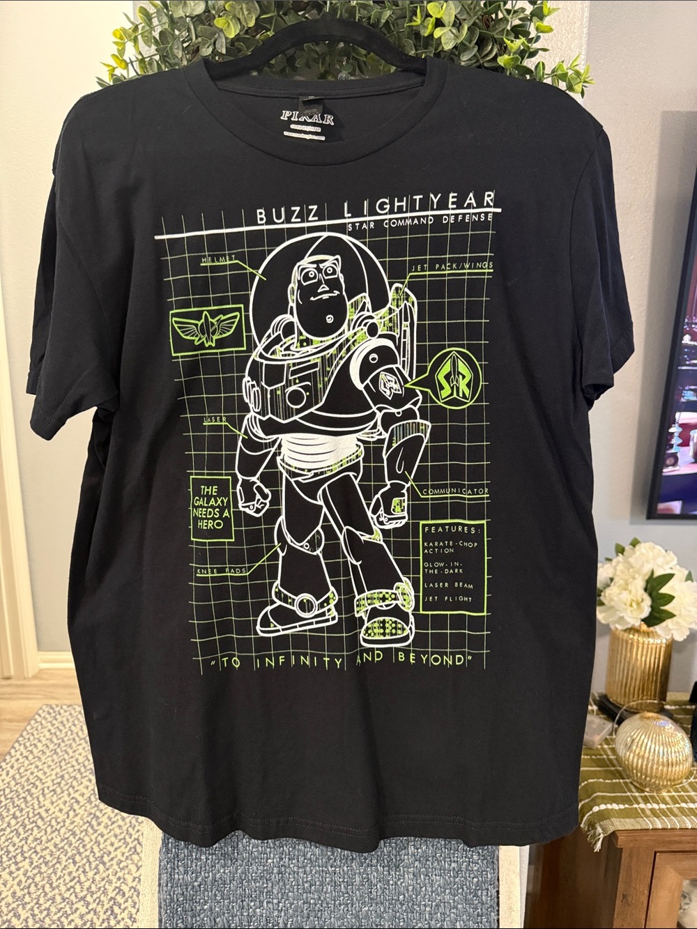 Toy Story Buzz Lightyear Graphic Tee - Black - Never Worn